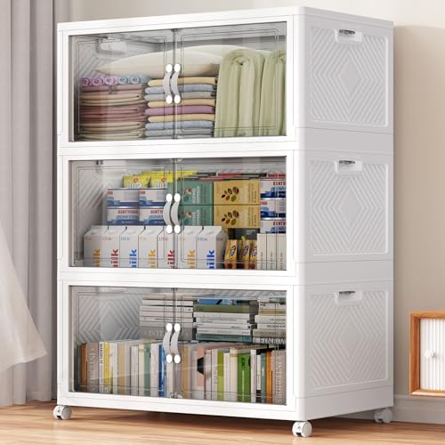 BROVIEW 480QT Large Stackable Storage Bins with Clear Doors, V20 3Pack by BROVIEW-EnjoytheArtofLife