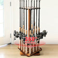 Ghosthorn Rotating Fishing Rod Holder for Garage,Wood Floor Stand Pole Rack by Ghosthorn