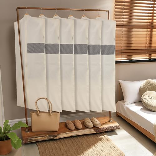 Aliceset 6 Pcs 50 Inches Cotton Garment Bags for Hanging Clothes - Image 6