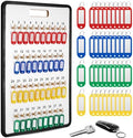 RattanView Key Hook Board Rack with 40 Pcs Plastic Tags Set 23.4 x 15.5 Inch Key Holder Wall Mount with 38 Hooks Self Closing Tabs Colored Labels for Car Hotels Office House Storage Organization by RattanView