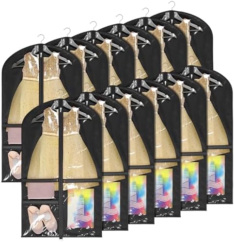 Univivi 40 Inch Dance Costume Garment Bags for Dancers, Black, 12 Pack by Univivi