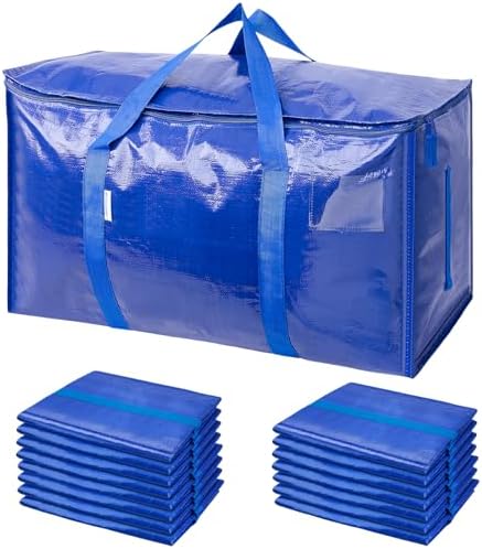 TICONN 16 Pack Extra Large Moving Bags with Zippers & Carrying Handles, Heavy-Duty Storage Tote Moving Boxes for Space Saving (16 PK, 30 Gallon) by TICONN
