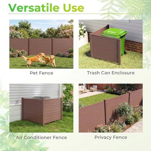 GIANTEX No-Dig Air Conditioner Fence, 2 Panels, 48''W x 36''H, Brown - Image 6