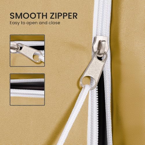 Deconk Patio Cantilever Umbrella Cover Outdoor Offset umbrellas Covers with Zipper and Rod UV Resistant Waterproof for Pool Deck Garden, Khaki - Image 4