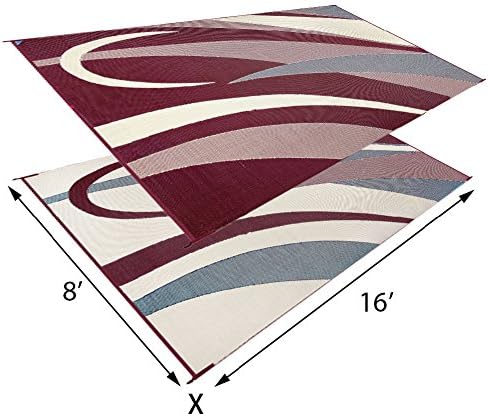 Stylish Camping GB5 Burgundy/Black/White 8' x 16' Graphic Mat - Image 2