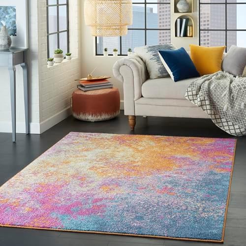 Nourison Home Passion Sunburst 5'3'' x 7'3'' Area-Rug, Modern, Abstract, Easy-Cleaning, Non Shedding, Bed Room, Living Room, Dining Room, Kitchen, (5' x 7') - Image 3