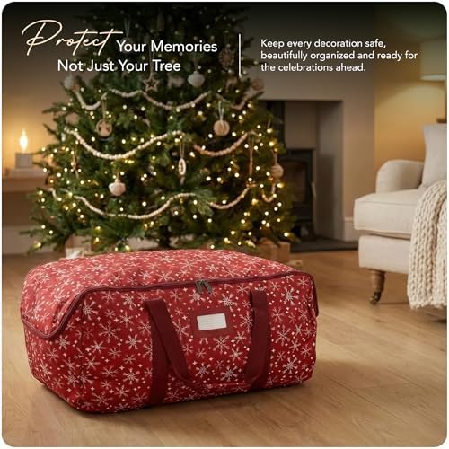 Covermates Christmas Tree Storage Bag, Red Snowflake - Image 2