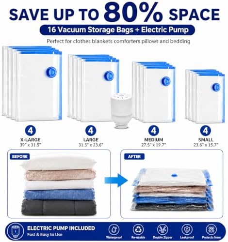 16 Jumbo Vacuum seal bags for clothing travel,comforter vacuum storage bag - Image 2