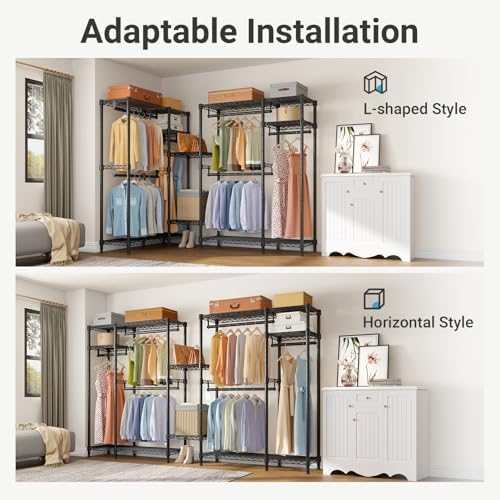 VIPEK V2 Heavy Duty Clothes Rack, Portable Metal Closet System, Black - Image 5