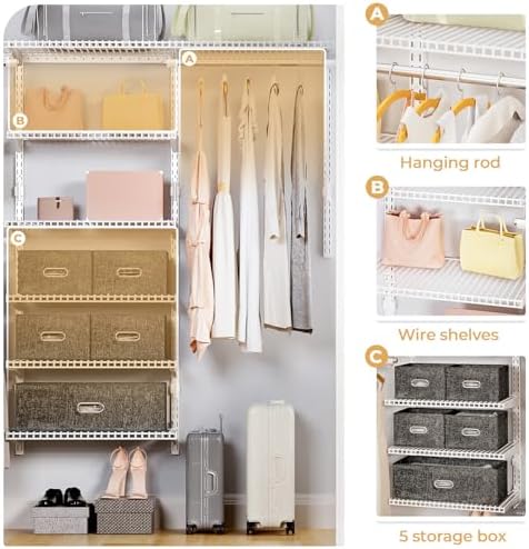 Sturdy Closet Organizer System: 8.7 Ft. Custom Metal Wire Shelving - Image 5