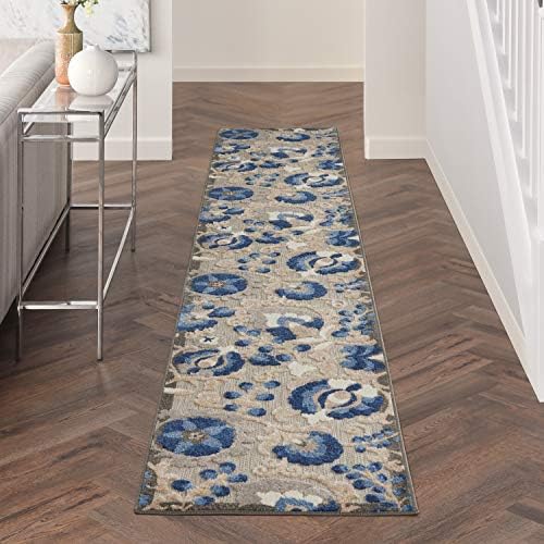 Nourison Home Aloha Natural Blue 2'3" x 12' Area Rug - Easy Clean, Non Shedding, Bed Room, Living Room, Dining Room, Kitchen (12' Runner) - Image 4