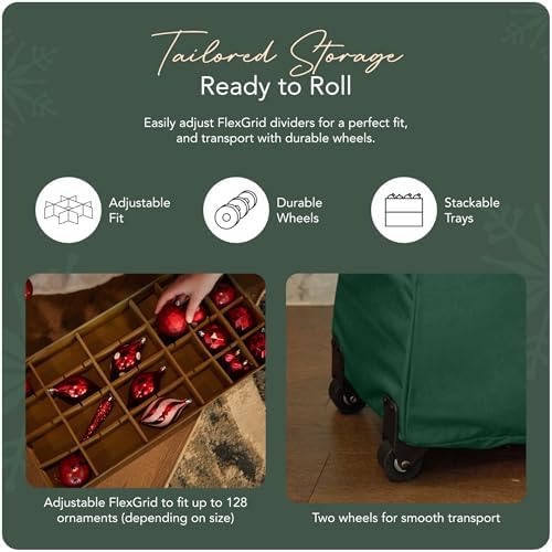 Covermates Rolling Adjustable Ornament Storage Bag, 25.5"W x 13"D x 18.5"H - Image 5