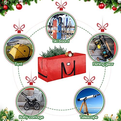BALEINE 9 ft Christmas Tree Storage Bag, Heavy Duty Extra Large Artificial Christmas Tree Bag with Reinforced Handles and Dual Zippers Wide Opening (Transparent, 2PK Combo) - Image 7