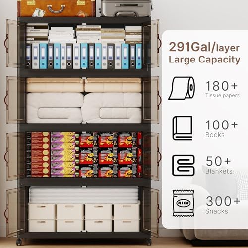 1288QT Extra Large Stackable Storage Bins with Lids & Wheels - Image 3