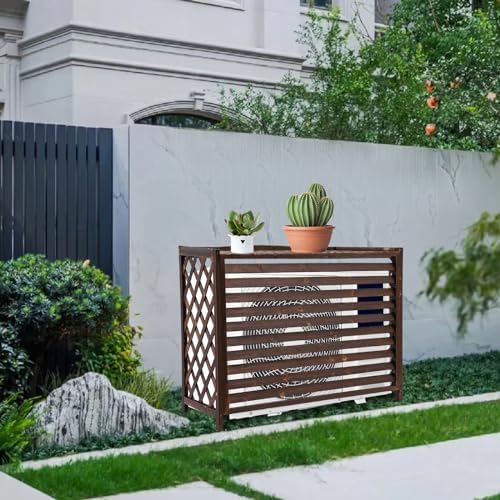 Air Conditioner Fence Screen, Brown AC Covers for Outside to Hide AC & for Outdoor Privacy for Trash Cans, Garden Fences and Pet Fences (110 * 50 * 85 cm) - Image 6