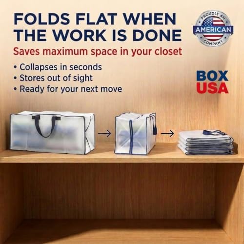 PACKING BAGS 8-Pack XL Moving Bags with Strong Handles & Zippers, Clear - Image 6