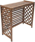 Wooden Air Conditioner Cover Fence Outdoor, Air Conditioner Fence Screen Outdoor Rustic Brown Unit Privacy Screen Enclosure With Shutter Design, Freestanding For Hiding Ac & Trash Cans, Easy Assembly by HUYSCVUI