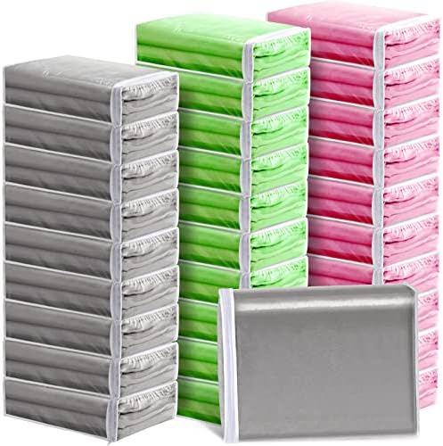 Riakrum 30 Pack Clear Zippered Storage Bags, 15x11x4 inches, Vinyl Plastic Sweater Sheet Organizers Storage Bags, PVC, for Clothes, Sheet, Blankets, Fabrics Organizers (White) by Riakrum