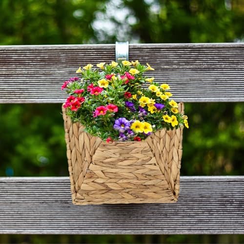 Wall Mounted Storage Baskets, 2PCS Handmade Water Hyacinth Storage Baskets Wall Hanging Organizing Container for Living Room,Bedroom,Kitchen (Large+Small) - Image 5