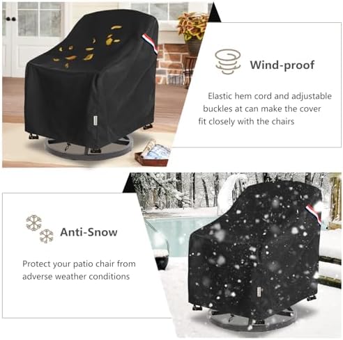 Patio Chair Covers Waterproof 2 Pack, 35" W x 37" D x 36" H - Image 7