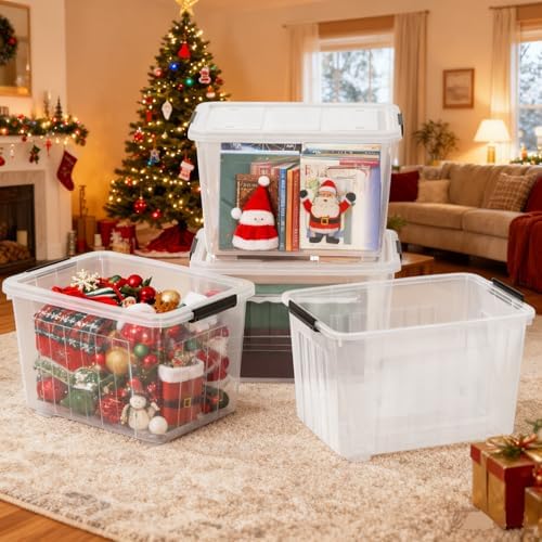 Zopnny 4-Pack 70 Qt Wheeled Storage Bins with Lids, Large Storage Container - Image 7