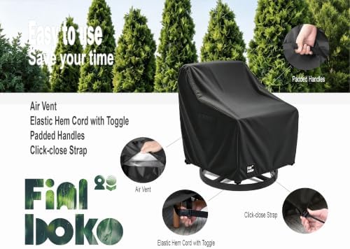 Patio Chair Covers 2 Pack,27Wx32Dx36H inches Outdoor Chair Covers,100% Waterproof Heavy Duty Outdoor Furniture Covers Waterproof,Black Minimalism Style Patio Furniture Cover - Image 5