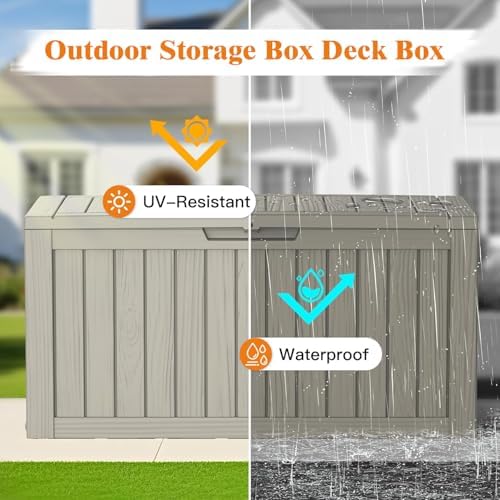 Outdoor Deck Storage Box, 75 Gallon Deck Box,Lockable Patio Storage Bench - Image 2