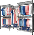 Raybee Clothes Rack,Clothing Racks for Hanging Clothes 900LBS Capacity Heavy Duty Portable Closet with 5 Hanger Rods & 8 Shelves for Walk-in Closet,Apartment by Raybee