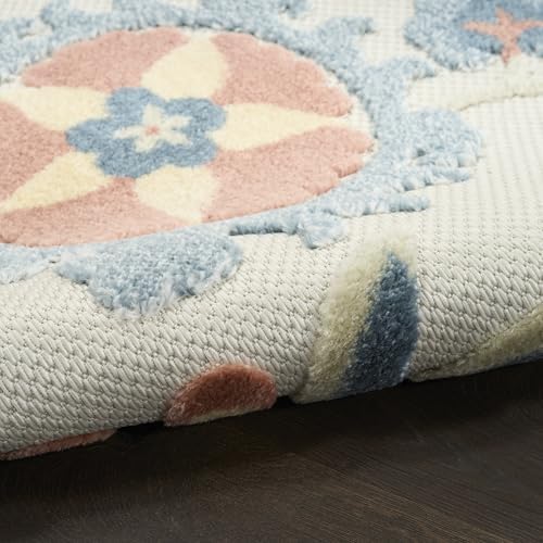 Nourison Home Aloha Grey Multicolor 9' x 12' Area Rug - Easy Clean, Non Shedding, Bed Room, Living Room, Dining Room, Kitchen (9' x 12') - Image 7