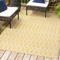 Eyely Moroccan Textured Weave Area Rug 4X6 Yellow/Cream, Indoor Outdoor Rug by eyely