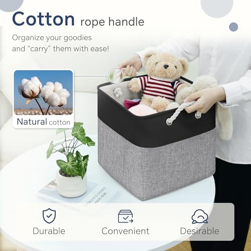 FinishingBo 11 inch Cube Storage Bin with Handles 6 Pack - Image 5