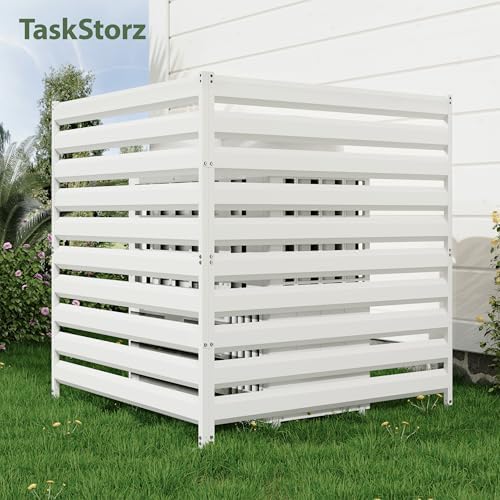 42" H x 38" W (1 Panel) Air Conditioner Fence Panels, Outdoor Privacy Screens, Pool Equipment Enclosure, Trash Can Screens Fence Kit for Outside Backyard Patio White - Image 2