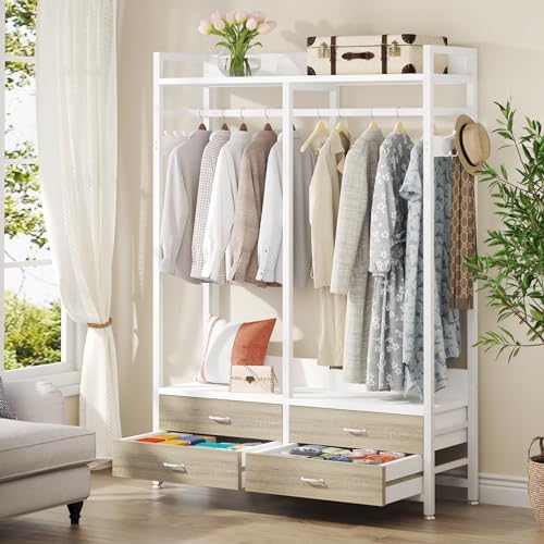 Tribesigns Freestanding Closet Organizer, Garment Rack with 4 Drawers by Tribesigns