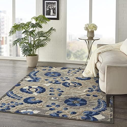 Nourison Home Aloha Natural Blue 5'3" x 7'5" Area Rug - Easy Clean, Non Shedding, Bed Room, Living Room, Dining Room, Kitchen (5' x 8') - Image 6