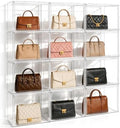 10 Pack Clear Purse Organizer for Closet, Acrylic Handbag Box,14.1 in by EZJOB