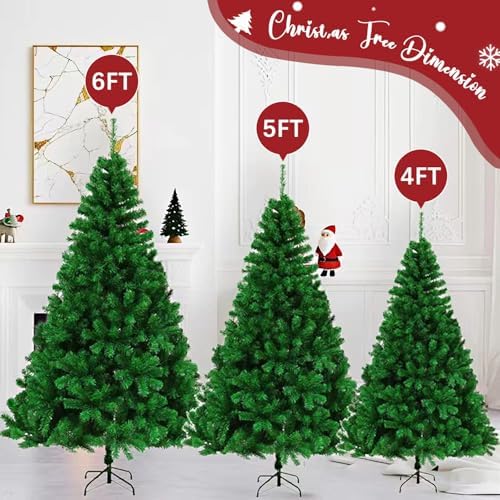 ULICO 4ft Artificial Green Christmas Tree,Premium Spruce Xmas Tree with 450 Branch Tips, Fake Christmas Tree with Foldable Metal Base Stand,Home, Office,Party Decoration - Image 5