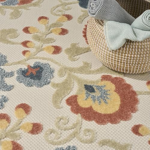 Nourison Home Aloha Grey Multicolor 7'10" x 10'6" Area Rug - Easy Clean, Non Shedding, Bed Room, Living Room, Dining Room, Kitchen (8' x 11') - Image 5