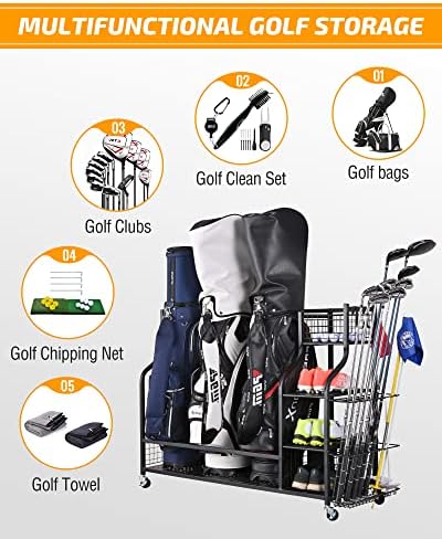 PLKOW Golf Bag Storage for Garage, Golf Equipment Organizer Rack - Image 5