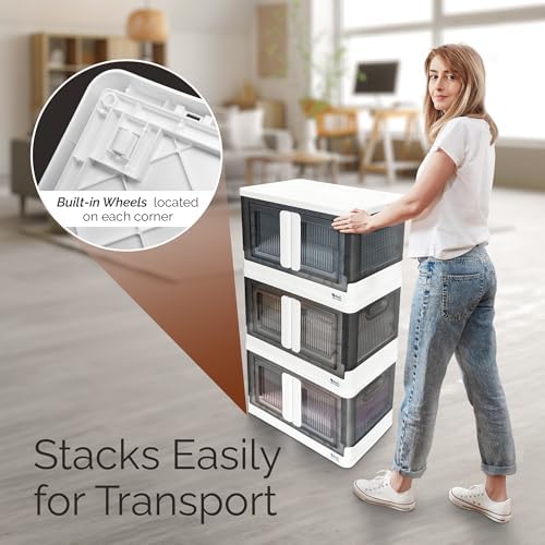 Reli. Collapsible Storage Bins 8.4 Gal (4 Pack) | Stackable Bins with Lids - Image 5