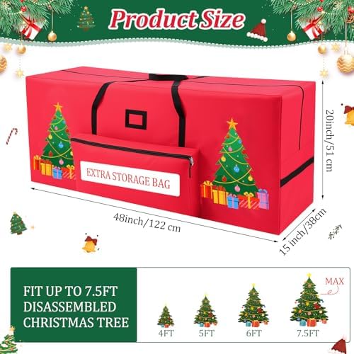 2 Pcs Christmas Tree Storage Bag for 7.5 ft Xmas Tree - Image 3