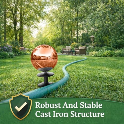 Tandefio 3 Pcs Garden Hose Guide Spike 13.5'' Decorative Ball, Copper - Image 5