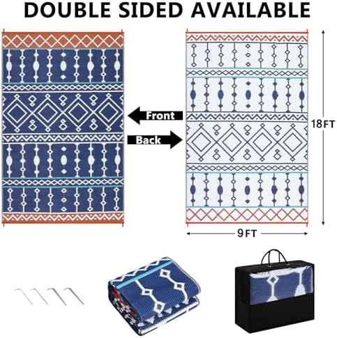 Acekool RV Outdoor Rug 9x18 FT, Waterproof Large Area Plastic Camping Mat - Image 2