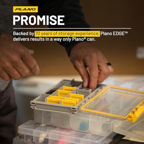 Plano EDGE 3500 Premium Tackle Storage with Rustrictor Rust-Resistant Technology, Gray and Yellow, Waterproof Terminal Tackle Box Organization, Small (Pack of 6) - Image 6