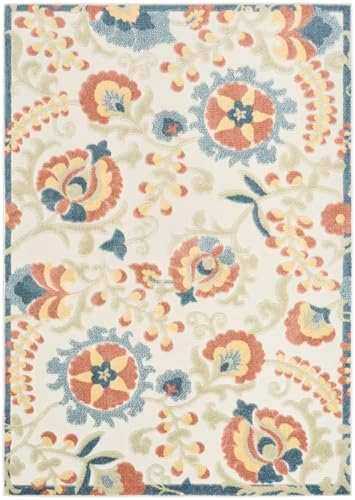 Nourison Home Aloha Grey Multicolor 5'3" x 7'5" Area Rug - Easy Clean, Non Shedding, Bed Room, Living Room, Dining Room, Kitchen (5' x 8') - Image 5