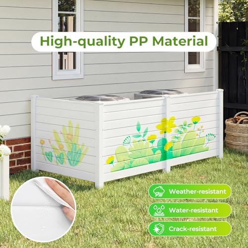 GIANTEX No-Dig Air Conditioner Fence, 3 Panels, 48''W x 36''H, White - Image 3