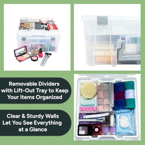 Best Kept Super Satchel Double Deep with Lift-Out Tray, Clear - Image 7