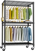FUTASSI Rolling Clothes Rack, Clothing Racks for Hanging Clothes, Black by FUTASSI