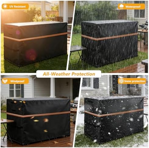 Outdoor Dining Table Cover, 76" L x 76" W x 45" H, Black - Image 2