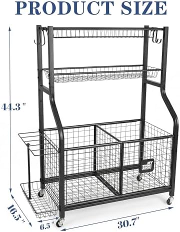 Mythinglogic Rolling Sports Equipment Organizer for Garage Gear and Toys - Image 5