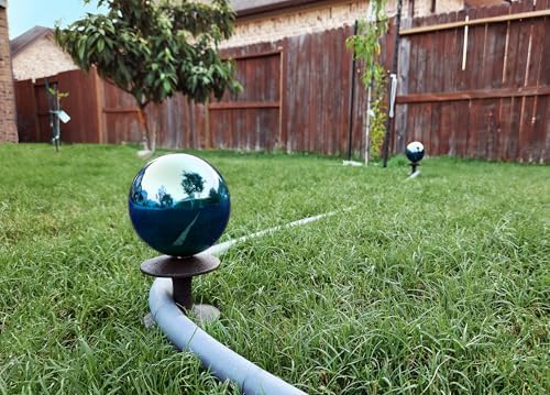 Lulu Decor, Garden Blue Gazing Ball Hose Guide, Set of 2. Strong and Decorative Hose Guide that Protects Your Plants and Provides Elegance to Your Garden. - Image 5